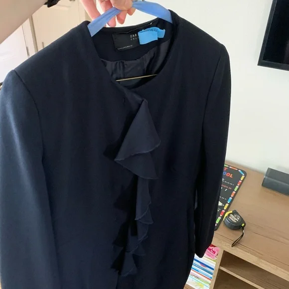 ZARA COAT CLASSY AND GORGEOUS Navy - Picture 3 of 7